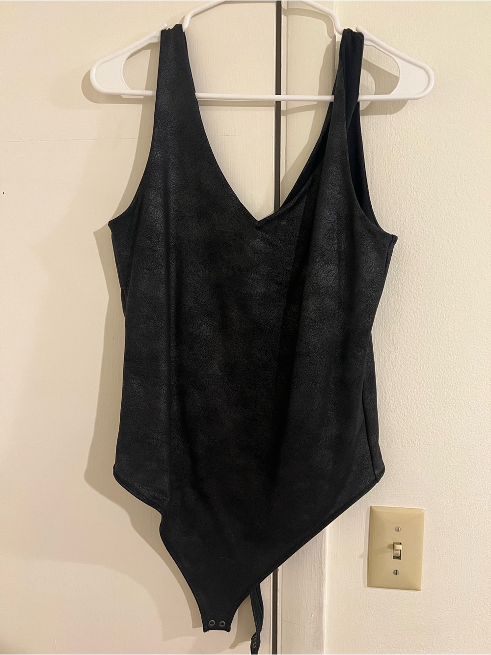 Abercrombie & Fitch Black Asymmetric V-Neck Bodysuit